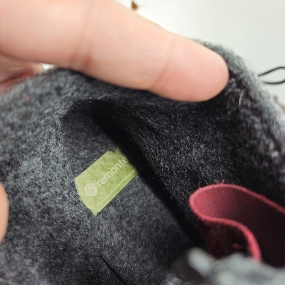 Remonte dark red leather ankle boots with gray collar EU 38 - Picture 9 of 14